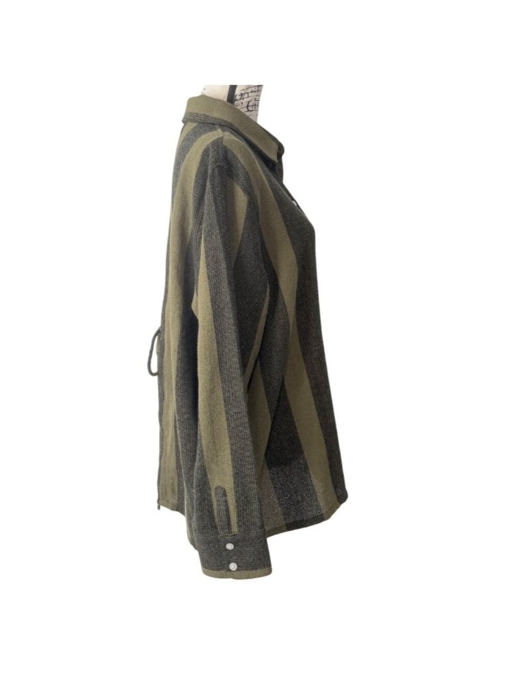 Dandy Del Mar Womens Size M Sevilla Top Onyx Green Button-Up Long Sleeve NEW - Picture 3 of 7